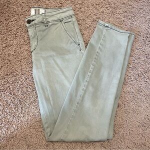 Anthropologie Hei Hei Light Gray/Green Straight Leg Jeans Womens 27 Soft Stretch
